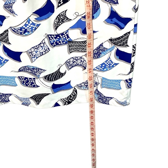 PERSIFOR Jersey Knit ‘Winpenny’ Shirt Dress Midi Length Blue White Print Sz XL - Picture 7 of 10